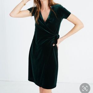 Madewell Green Velvet Dress - Medium